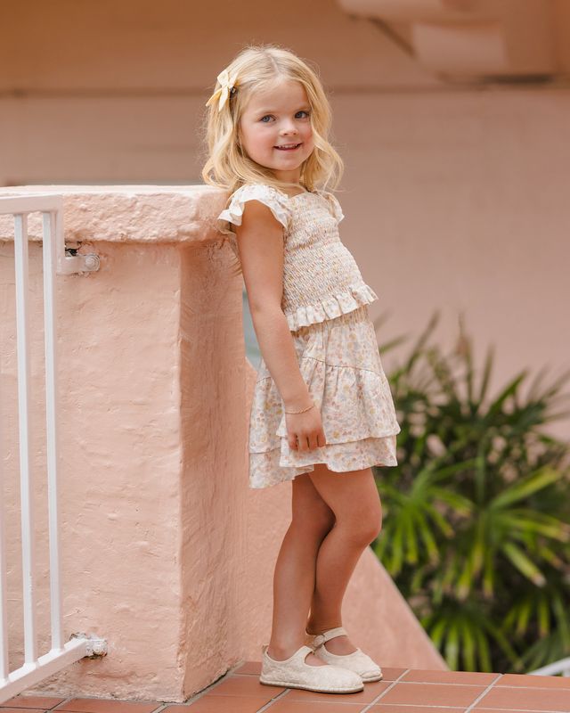 Rylee + Cru Tiered Mini Skirt - Summer Garden
