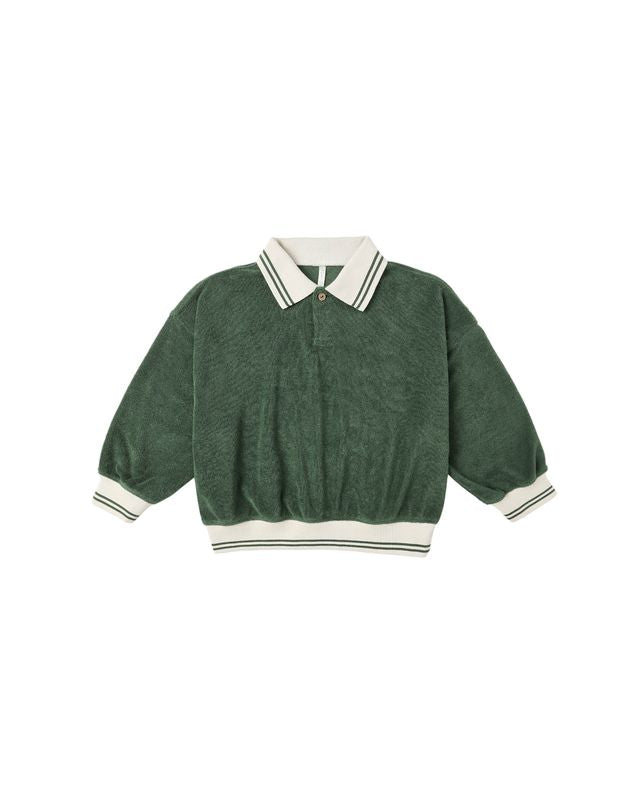 Rylee + Cru Collared Sweatshirt - Green