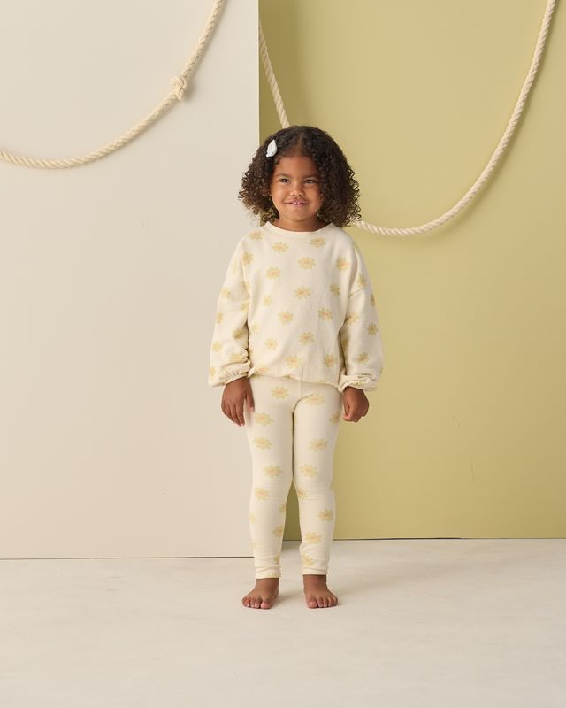 Rylee + Cru Spongey Knit Set - Yellow Daisy