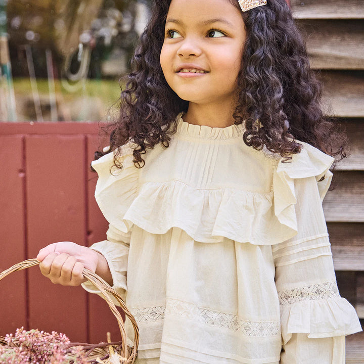 Pink Chicken Lace Mira Top - Antique White