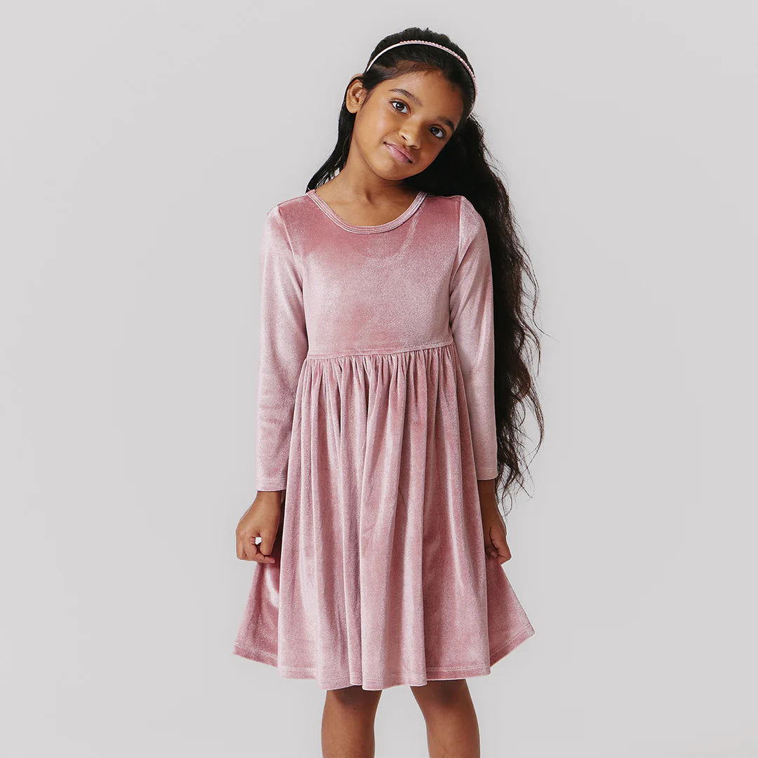 Pink Chicken Velour Steph Dress - Mauve