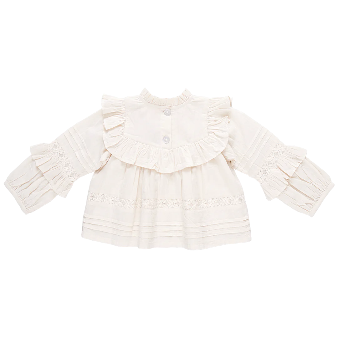 Pink Chicken Lace Mira Top - Antique White