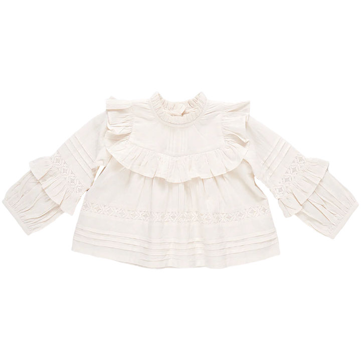 Pink Chicken Lace Mira Top - Antique White