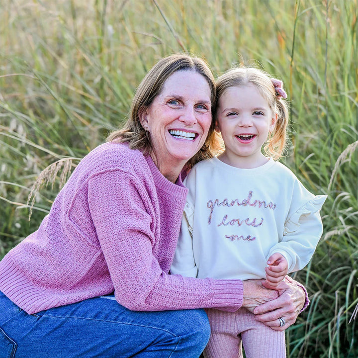 Oh Baby! Grandma Loves Me Ruffle Slouch Sweatshirt