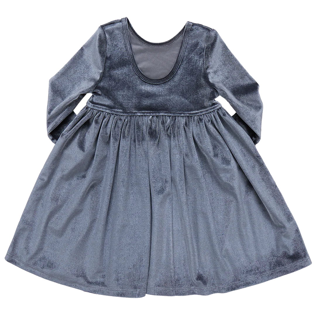 Pink Chicken Velour Steph Dress - Gray