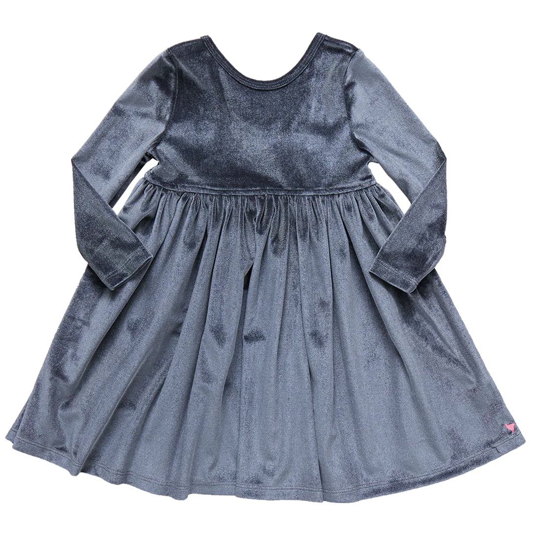 Pink Chicken Velour Steph Dress - Gray