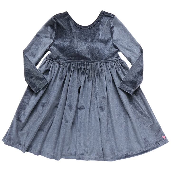 Pink Chicken Velour Steph Dress - Gray