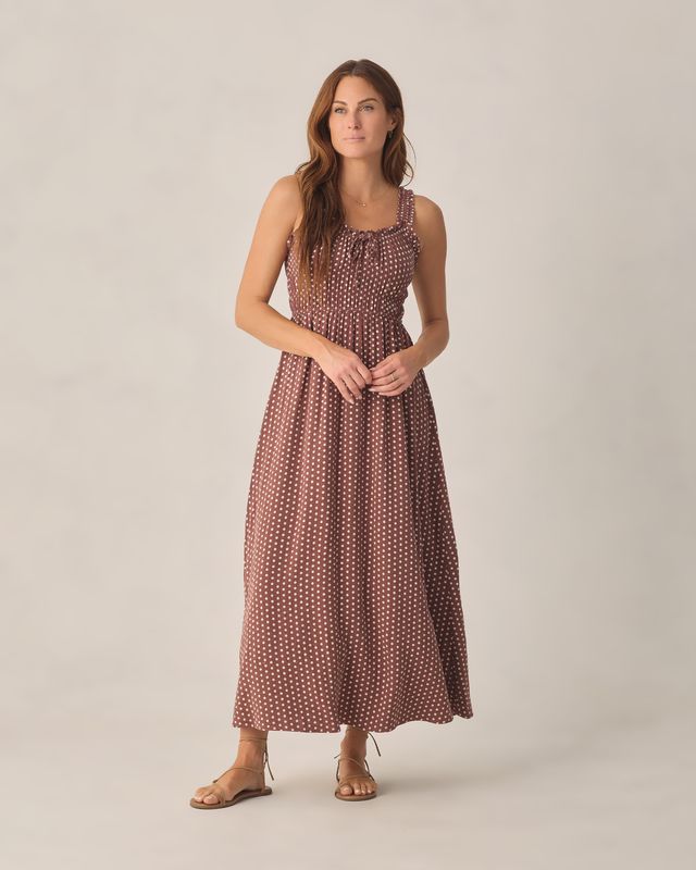 Rylee + Cru Women's Jane Dress - Chocolate Polka Dot
