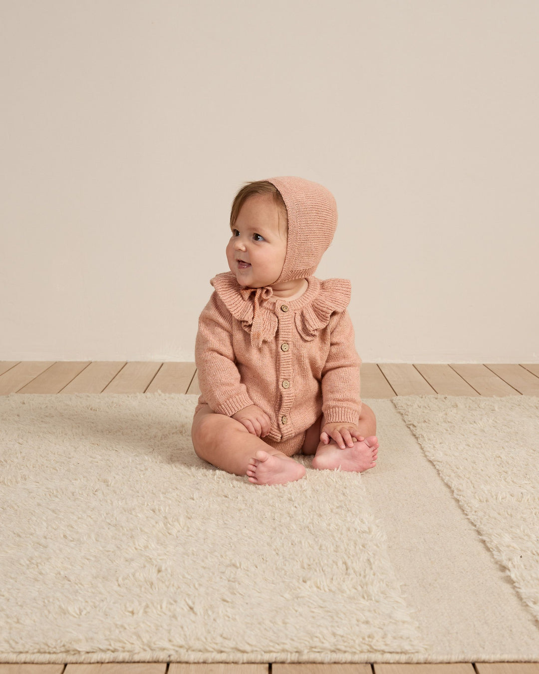 Quincy Mae Knit Bonnet - Heathered Rose