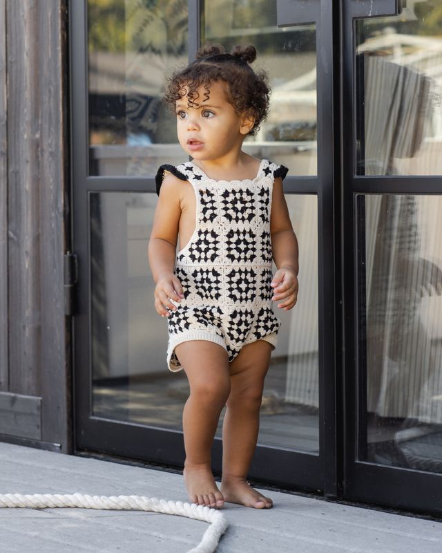 Rylee + Cru Crochet Romper - Abstract