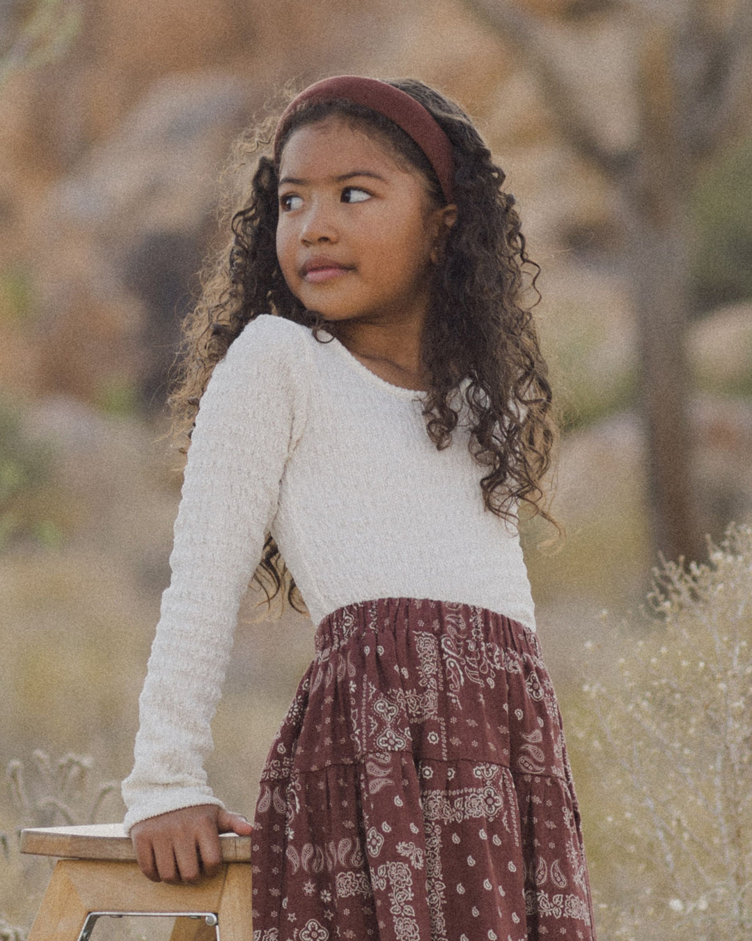 Rylee + Cru Textured Long Sleeve Top - Ivory