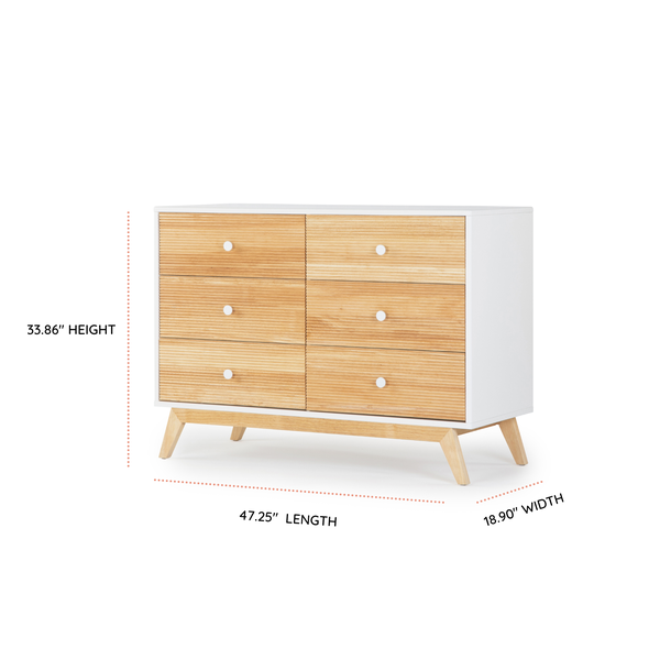 Dadada Merry 6-drawer Dresser - White/Natural