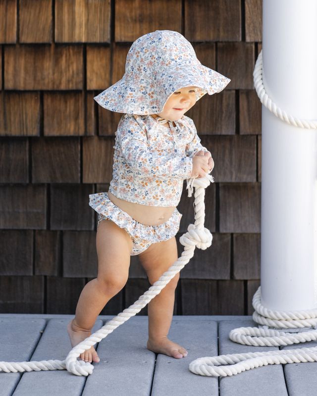 Rylee + Cru Rashguard Girls Set - Flower Fields