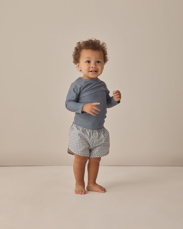 Quincy Mae Swim Shorts - Ocean Gingham