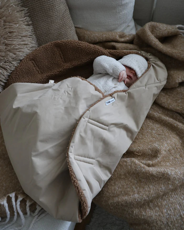 7AM Enfant Nido Benji Car Seat & Bassinet Wrap - Oat, Cacao