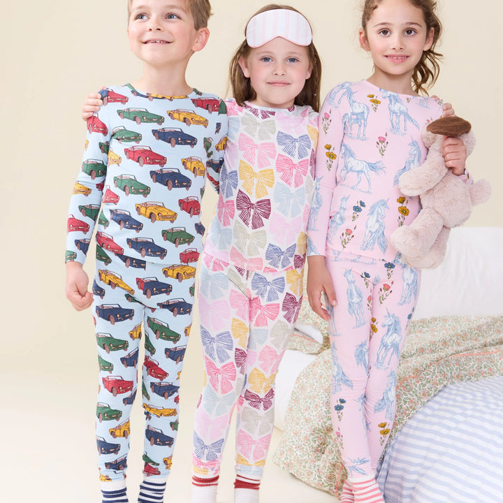 Pink Chicken Bamboo PJ Set - Bright Multi Bows