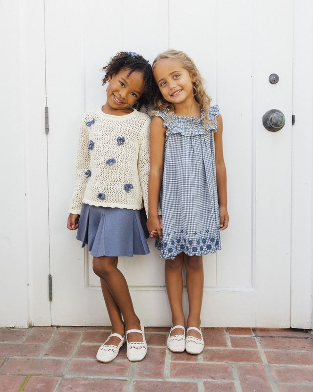 Rylee + Cru Crochet Knit Pullover - Bows