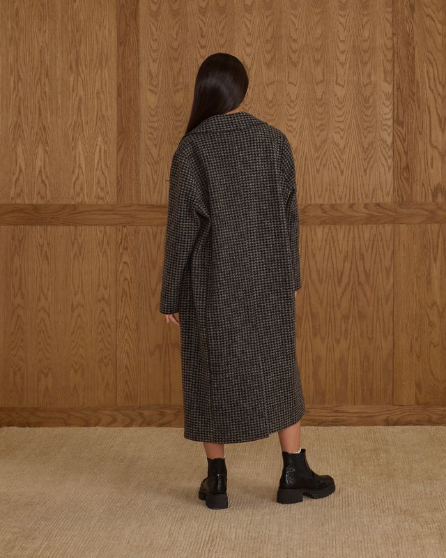 Rylee + Cru Teen Longline Coat - Micro Check