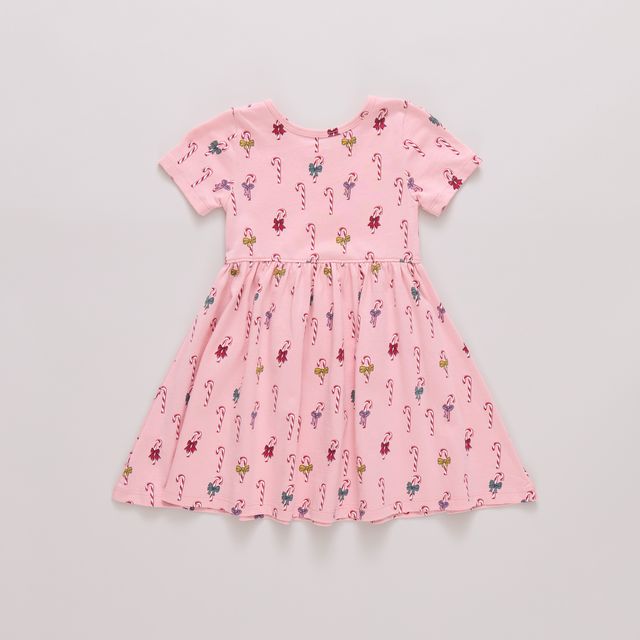 Pink Chicken Sunny Dress - Mini Candy Cane
