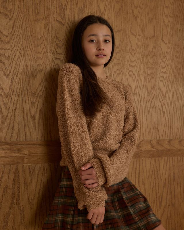 Rylee + Cru Teen Aspen Sweater - Toffee Boucle