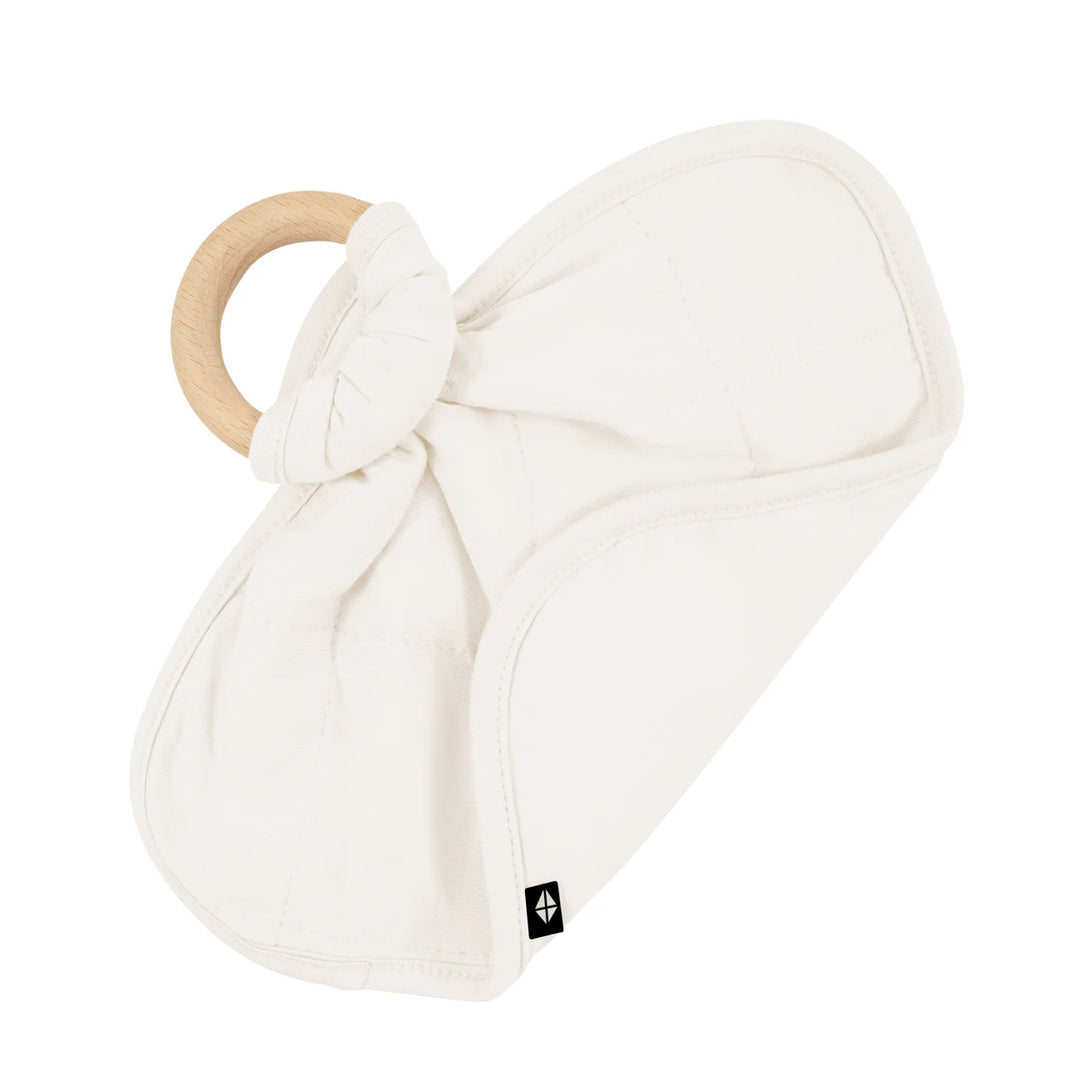 Kyte Baby Lovey with Removable Wooden Teething Ring - Oat