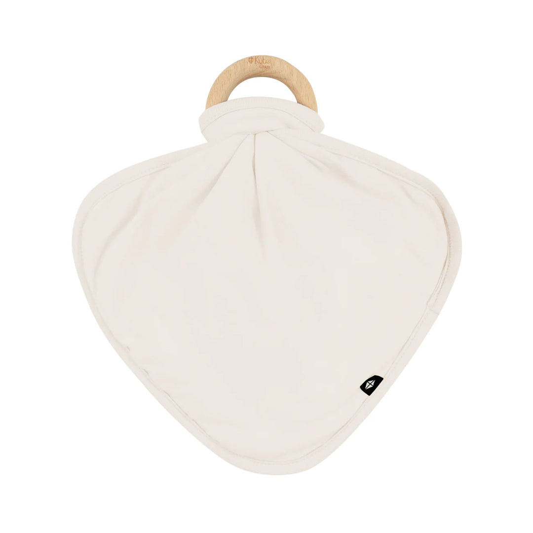 Kyte Baby Lovey with Removable Wooden Teething Ring - Oat