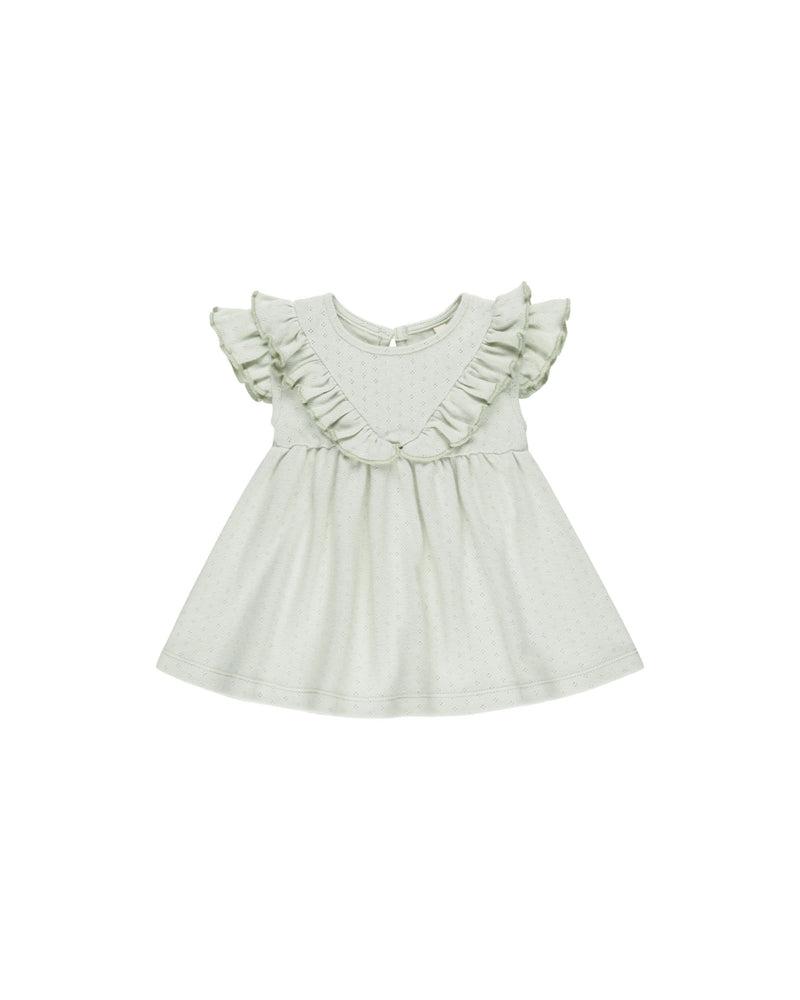 Quincy Mae Sleeveless Ruffle V Dress - Mint