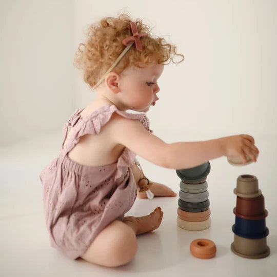 Mushie Stacking Cups Tower - Retro