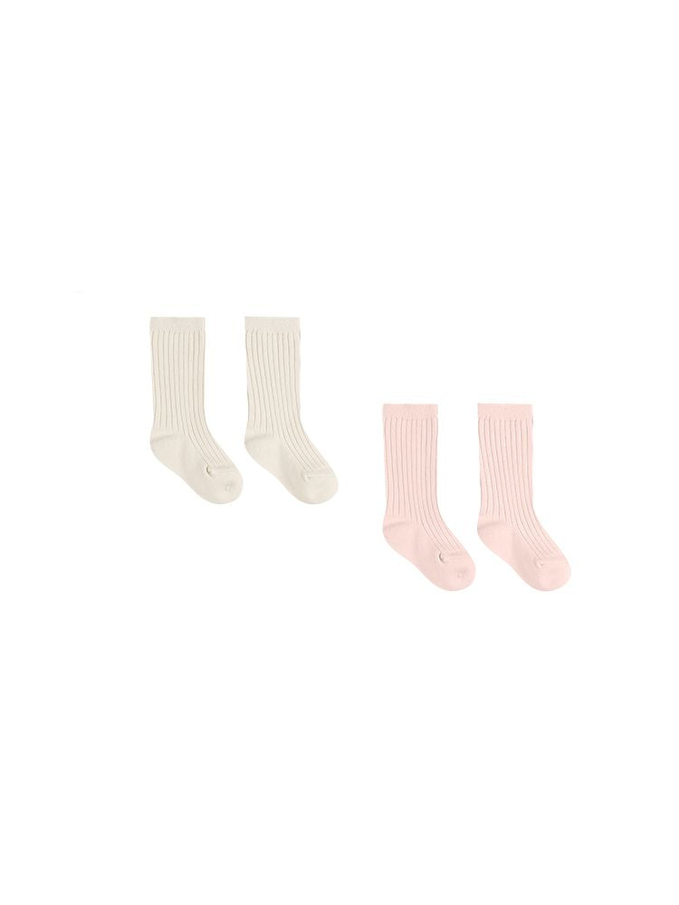 Quincy Mae Sock Set - Ivory, Bubblegum