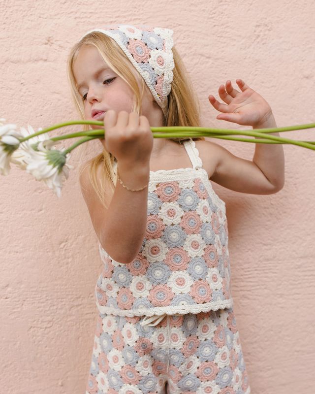 Rylee + Cru Lili Knit Set - Blue, Light Pink, Ivory