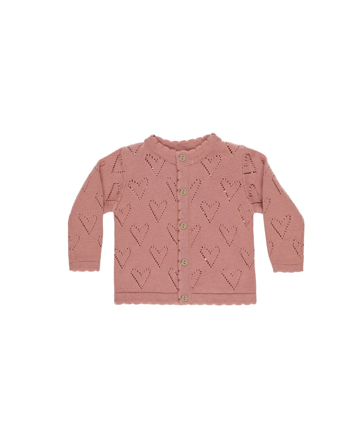 Quincy Mae Knit Cardigan - Lipstick