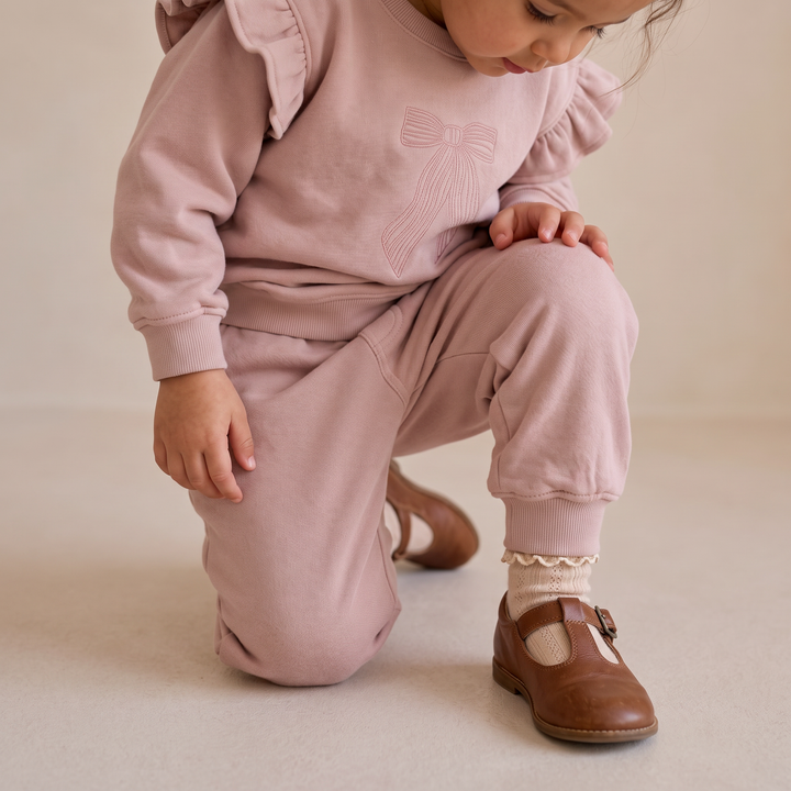 Makemake Organics Fleece Jogger Sweatpants - Dusty Rose