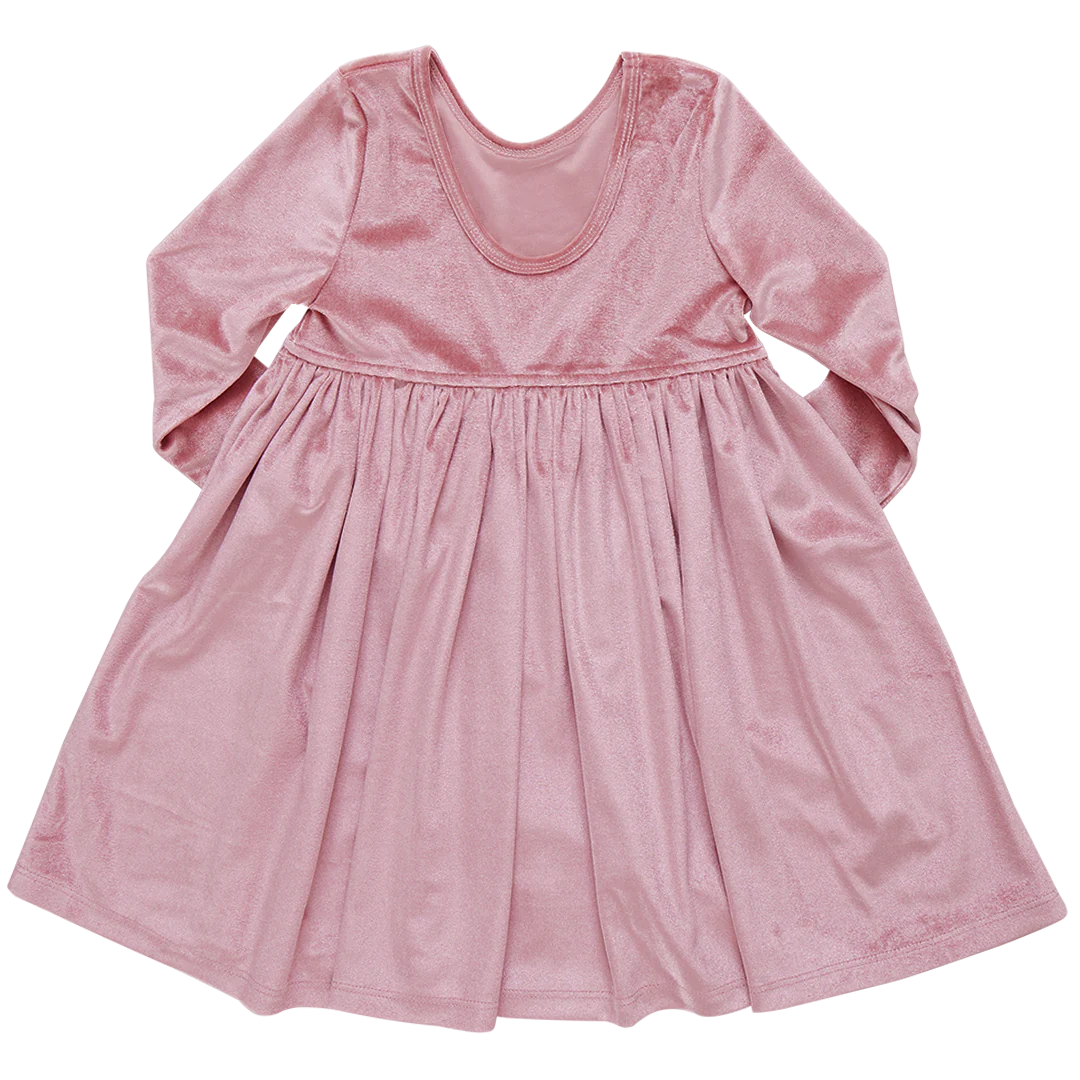 Pink Chicken Velour Steph Dress - Mauve