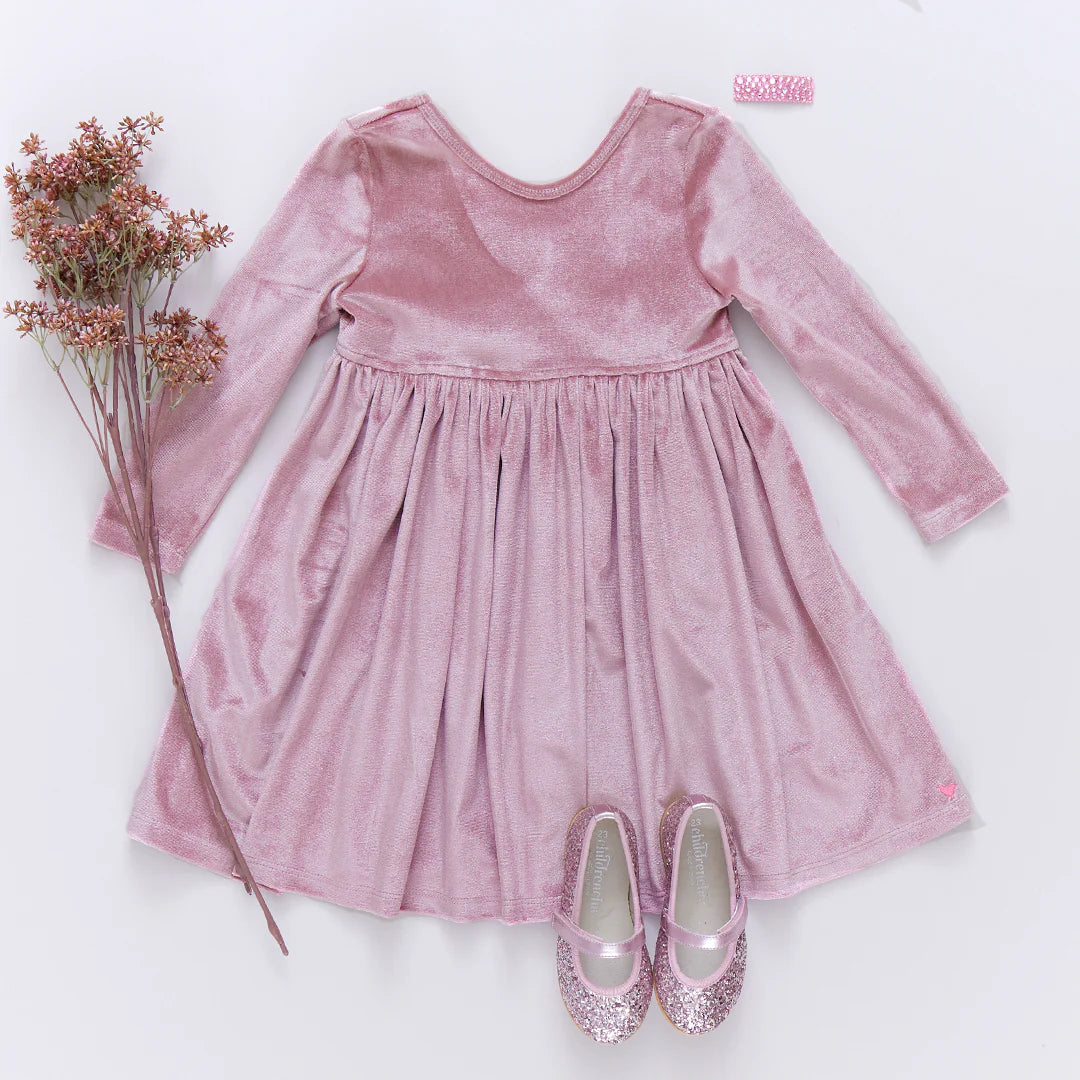 Pink Chicken Velour Steph Dress - Mauve