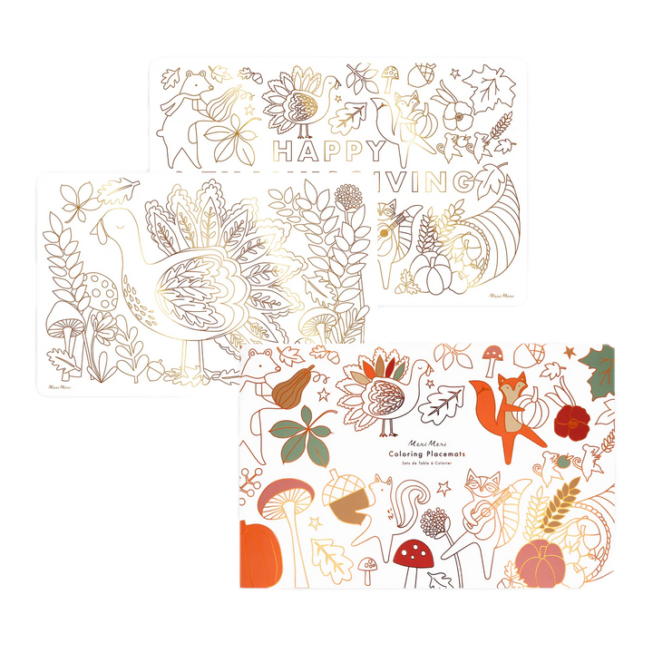 Meri Meri Thanksgiving Coloring Placemats - Set Of 8