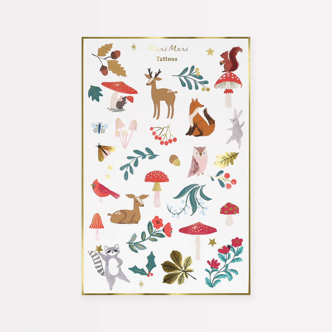 Meri Meri Winter Woodland Temporary Tattoo Sheet