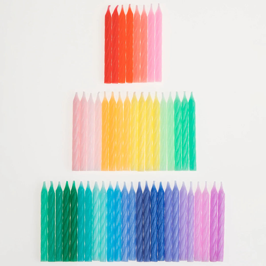 Meri Meri Rainbow Twisted Mini Candles - Set of 50