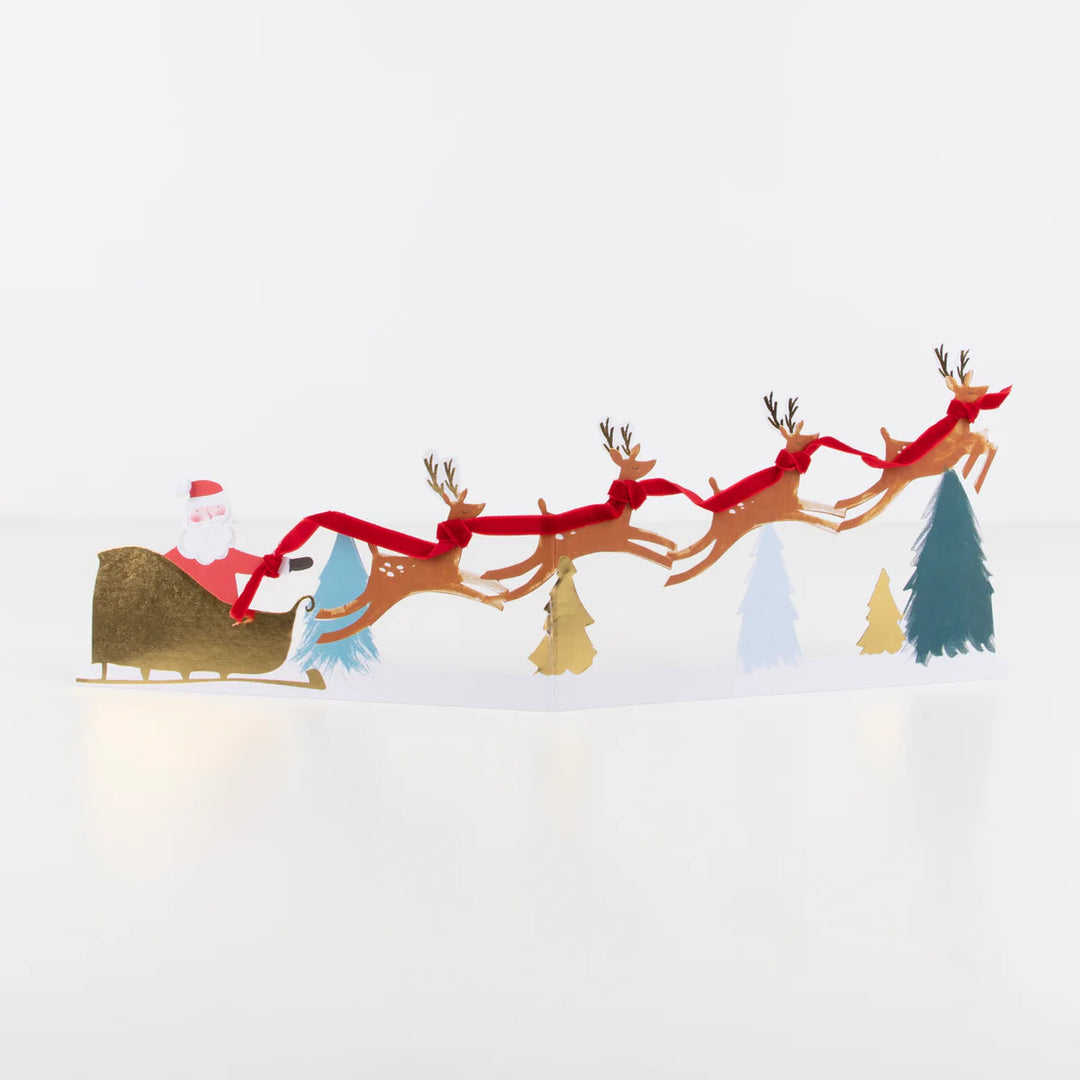 Meri Meri Santa's Sleigh 3D Scene Christmas Card
