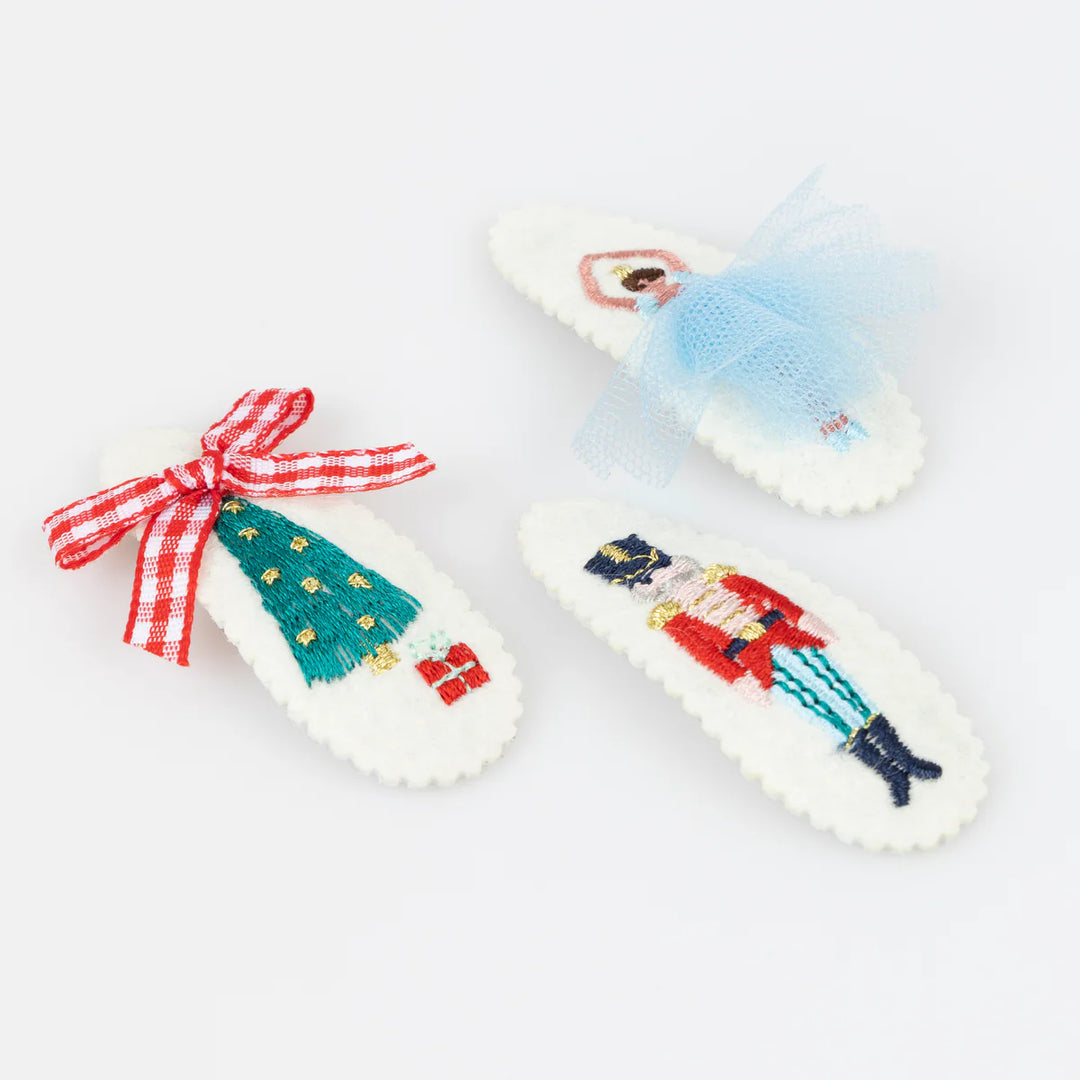 Meri Meri Embroidered Nutcracker Hair Clips