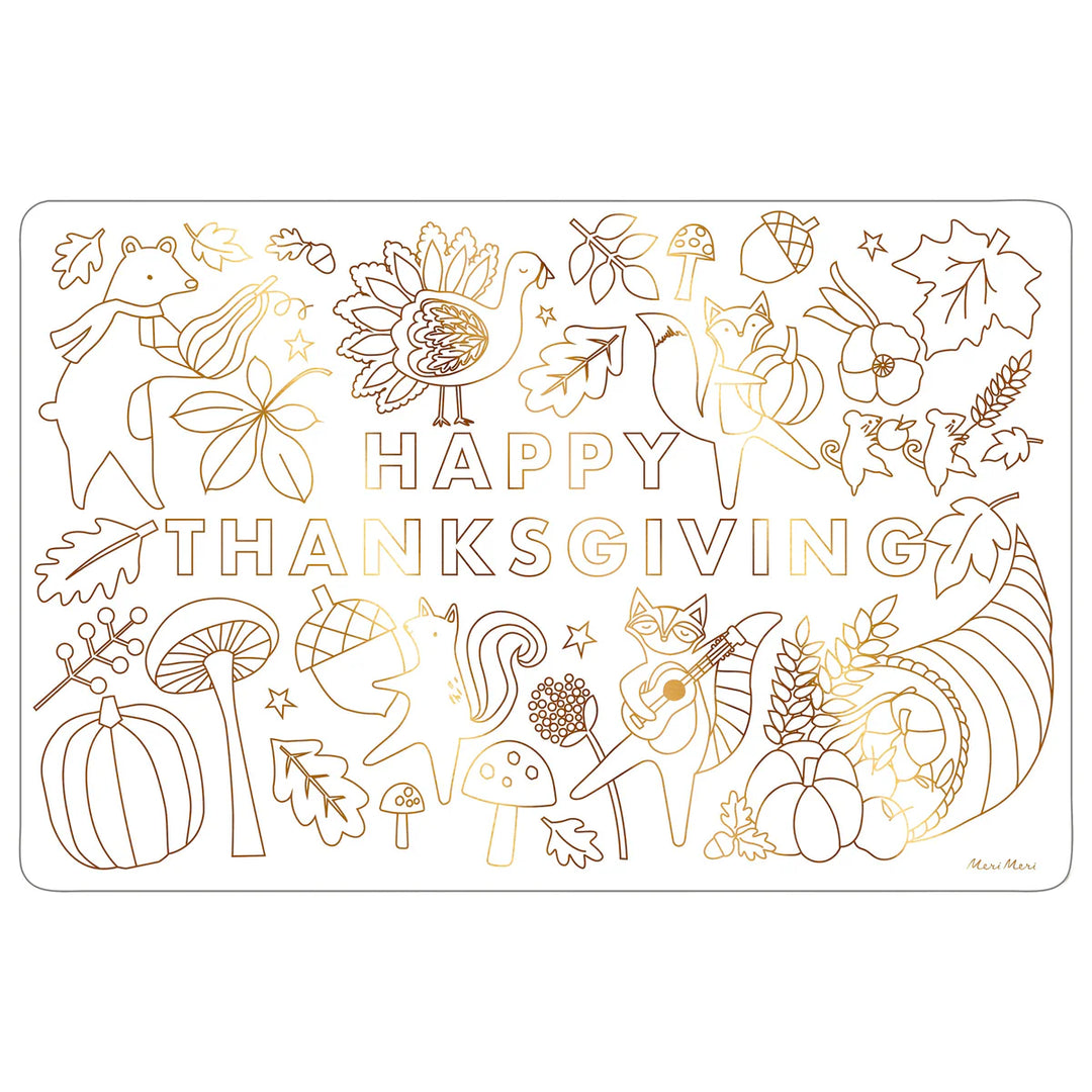 Meri Meri Thanksgiving Coloring Placemats - Set Of 8