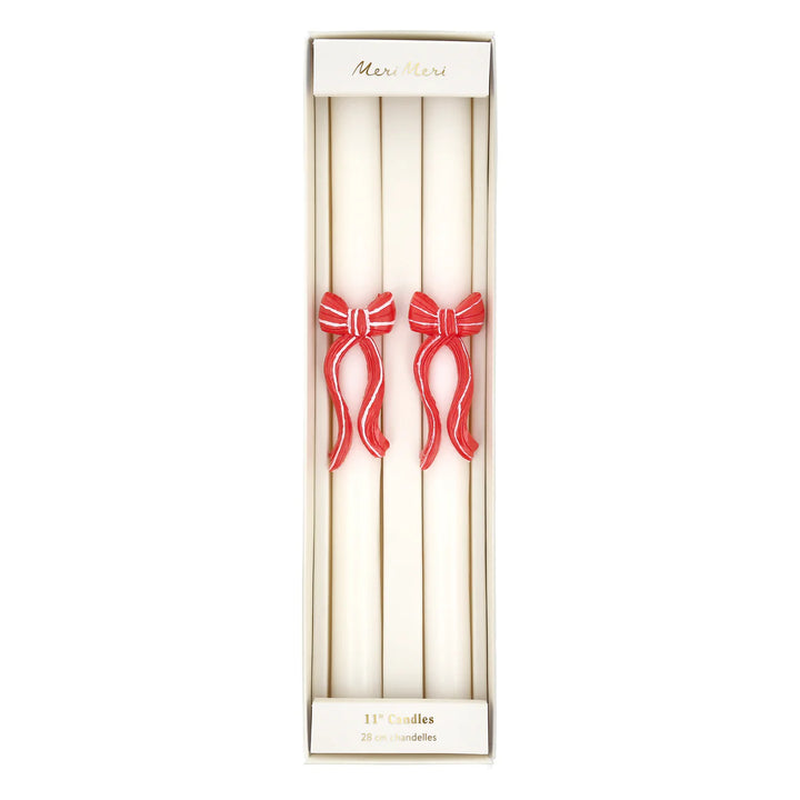 Meri Meri Red Stripy Bow Table Candles
