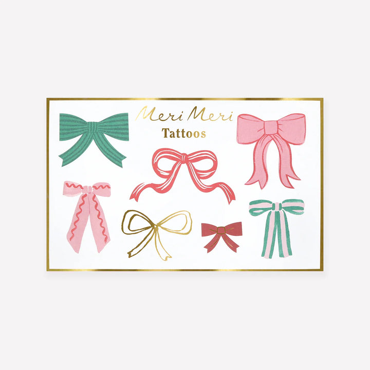 Meri Meri Festive Bows Temporary Tattoos