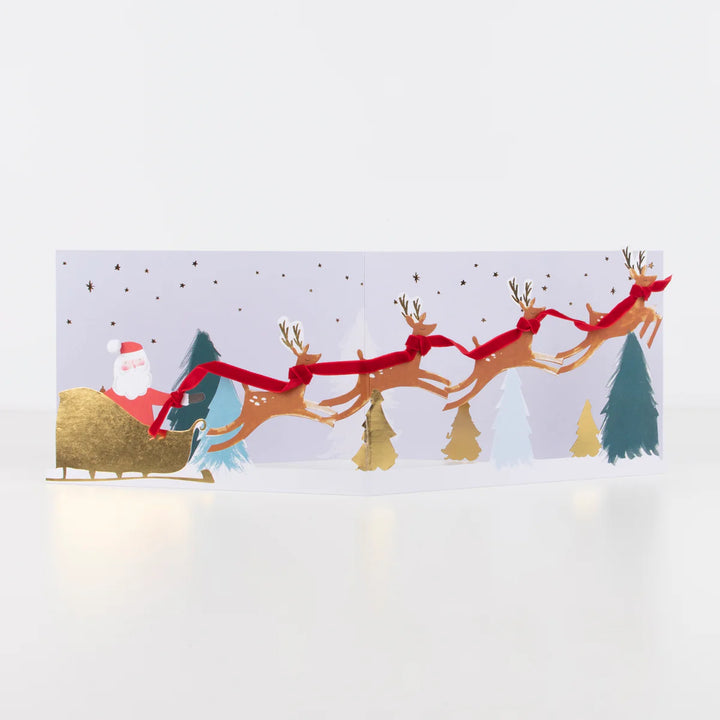 Meri Meri Santa's Sleigh 3D Scene Christmas Card