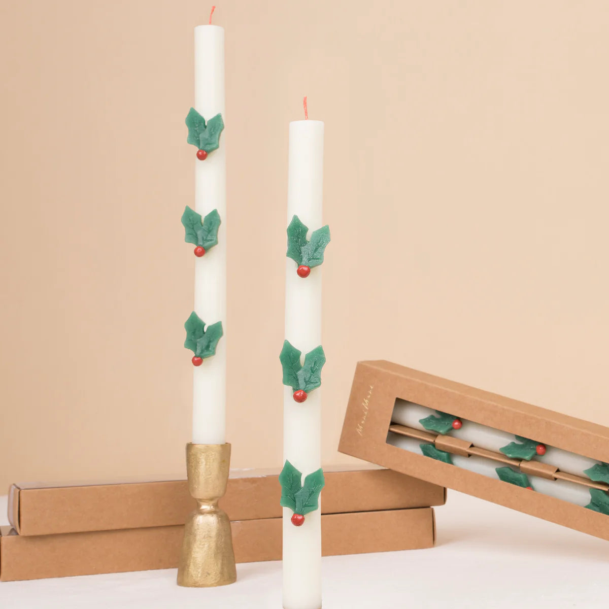 Meri Meri Holly Table Candles - Thumbnail 4