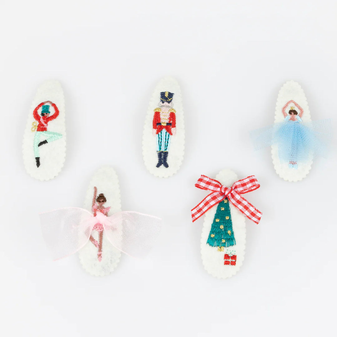 Meri Meri Embroidered Nutcracker Hair Clips