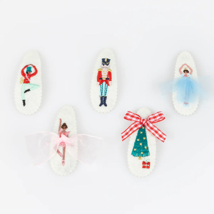 Meri Meri Embroidered Nutcracker Hair Clips