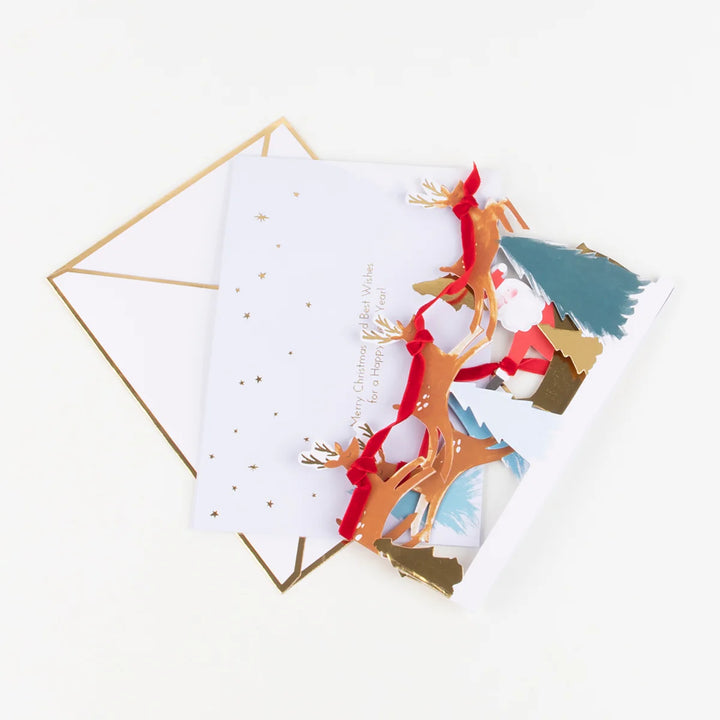 Meri Meri Santa's Sleigh 3D Scene Christmas Card