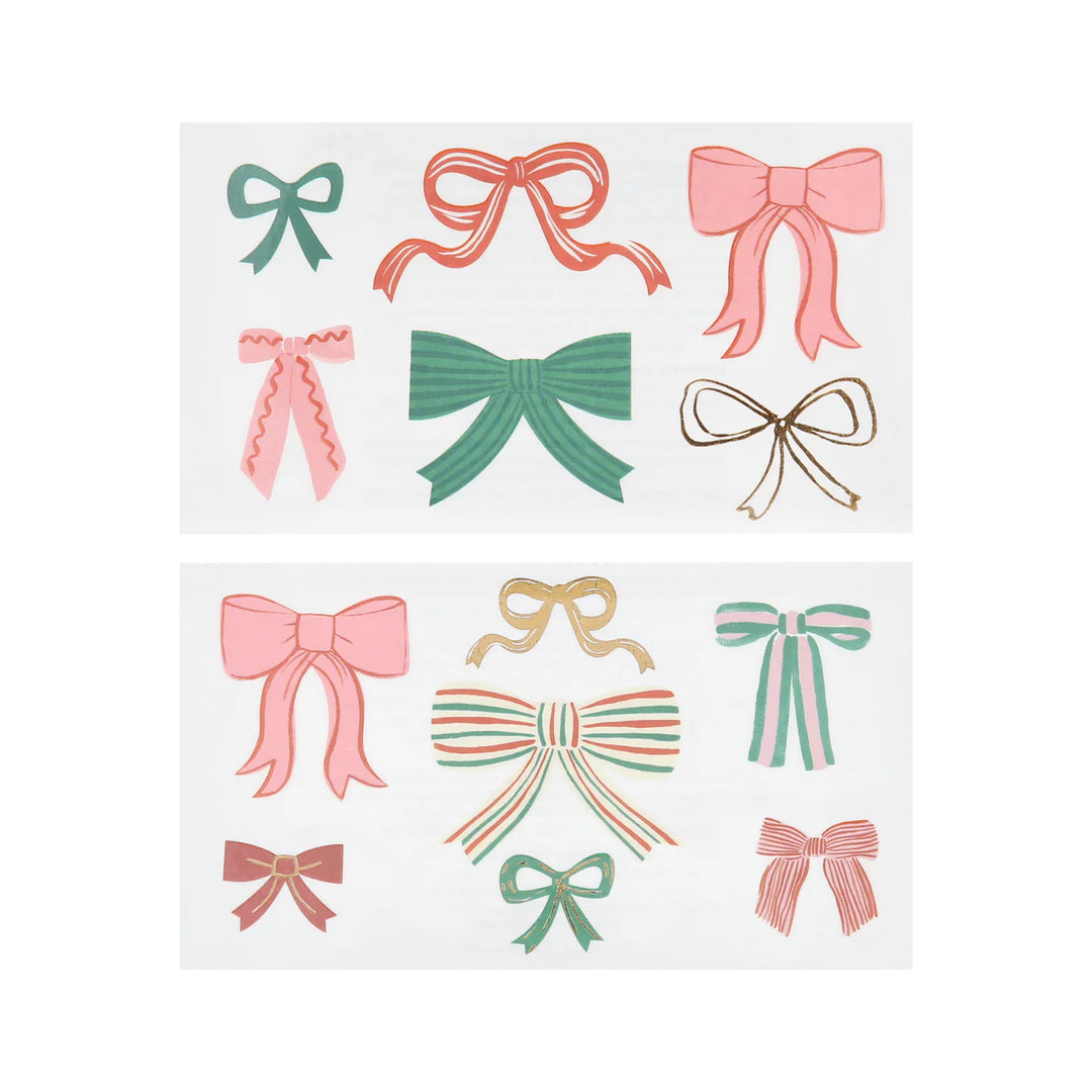 Meri Meri Festive Bows Temporary Tattoos