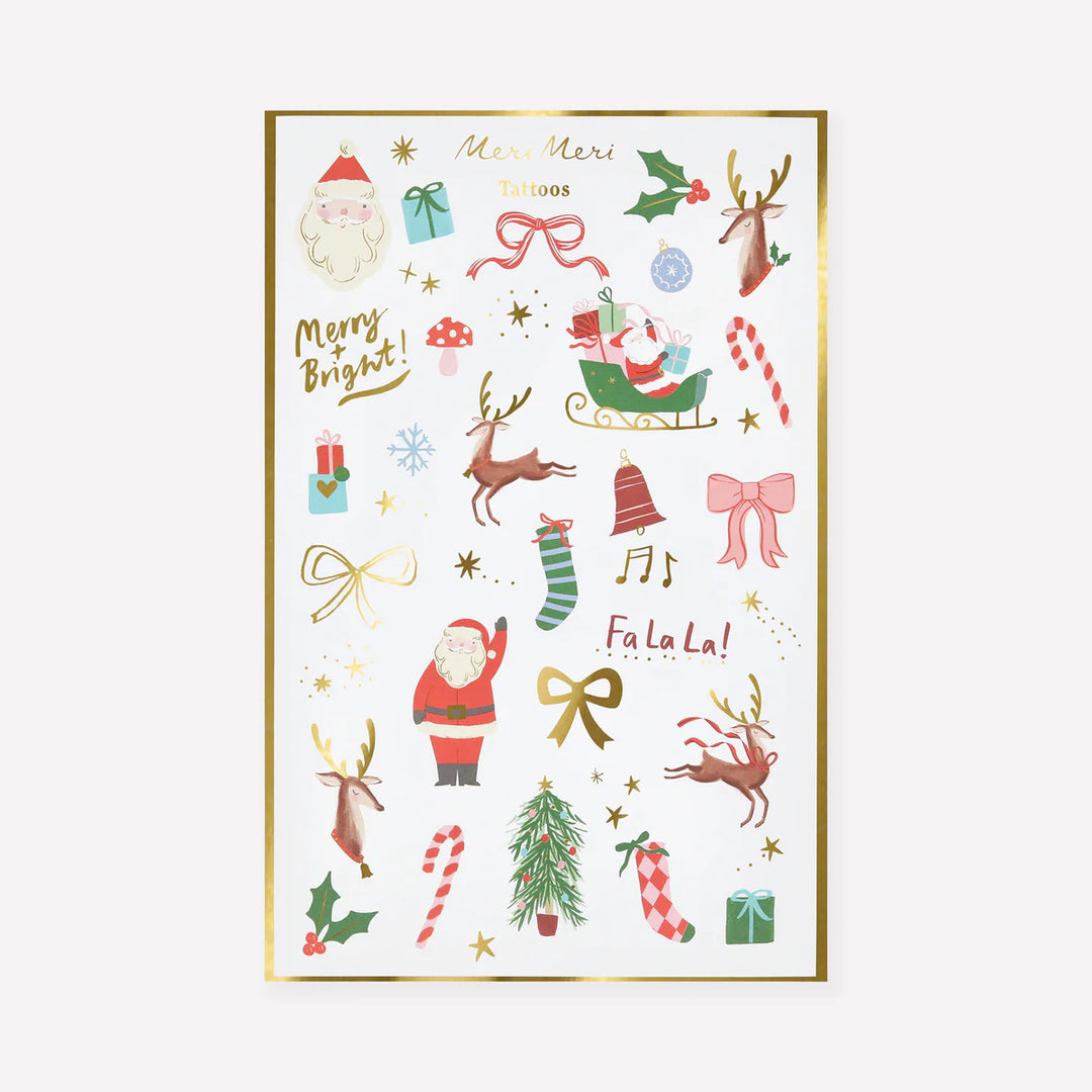 Meri Meri Christmas Mixed Icon Temporary Tattoos