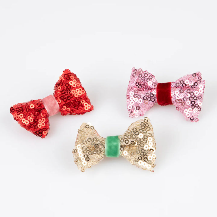 Meri Meri Sequin & Velvet Mini Bow Hair Clips